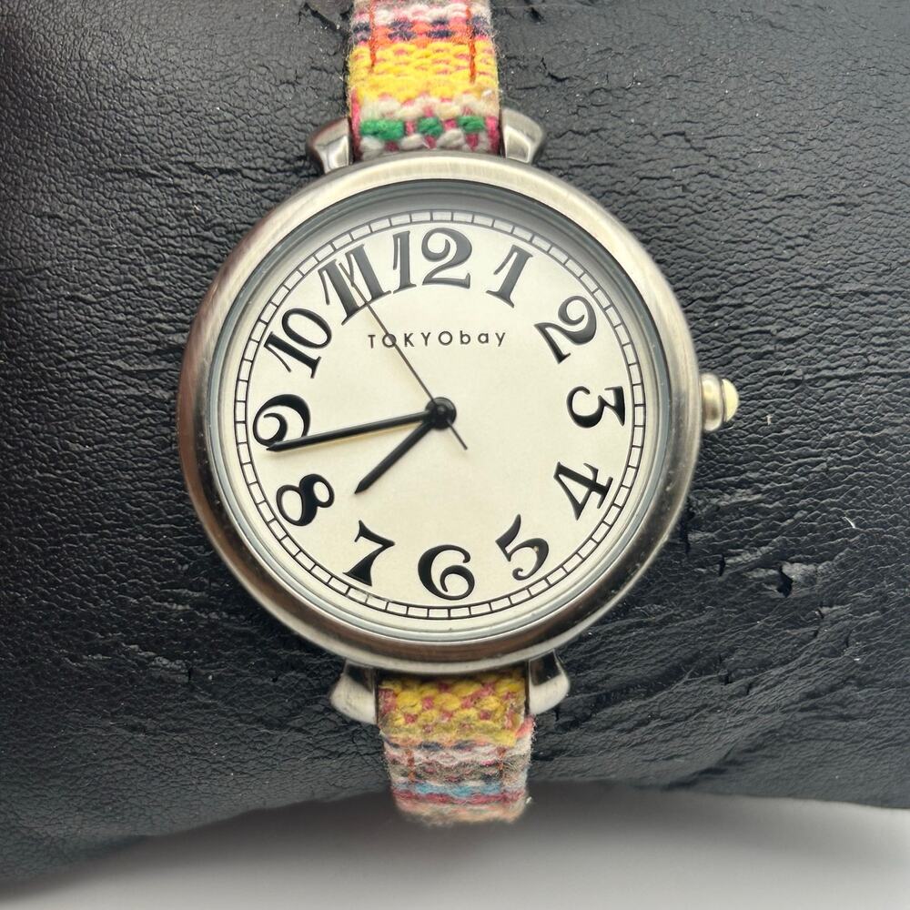 TOKYObay Sedona Multi-color Woven Fabric Strap Watch, Working New Battery